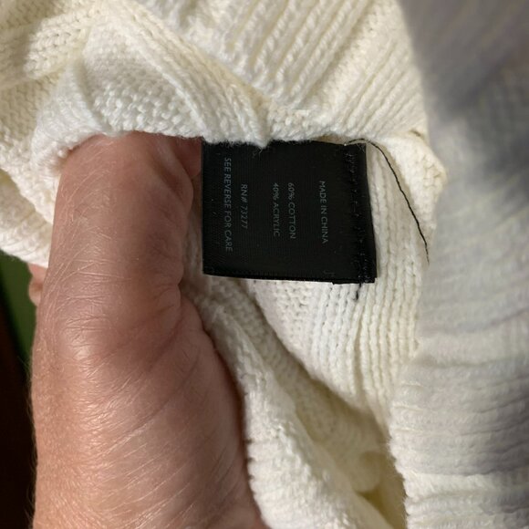 Simply Vera Cream Ribbed Poncho style sweater, S/M NWT - Picture 5 of 7